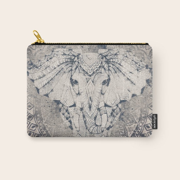Indian Elephant Mandala Carry All Pouch Gallery Image 1