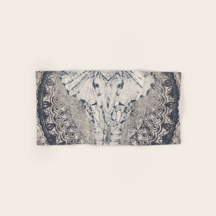 Indian Elephant Mandala Bath Towel Gallery Image 1