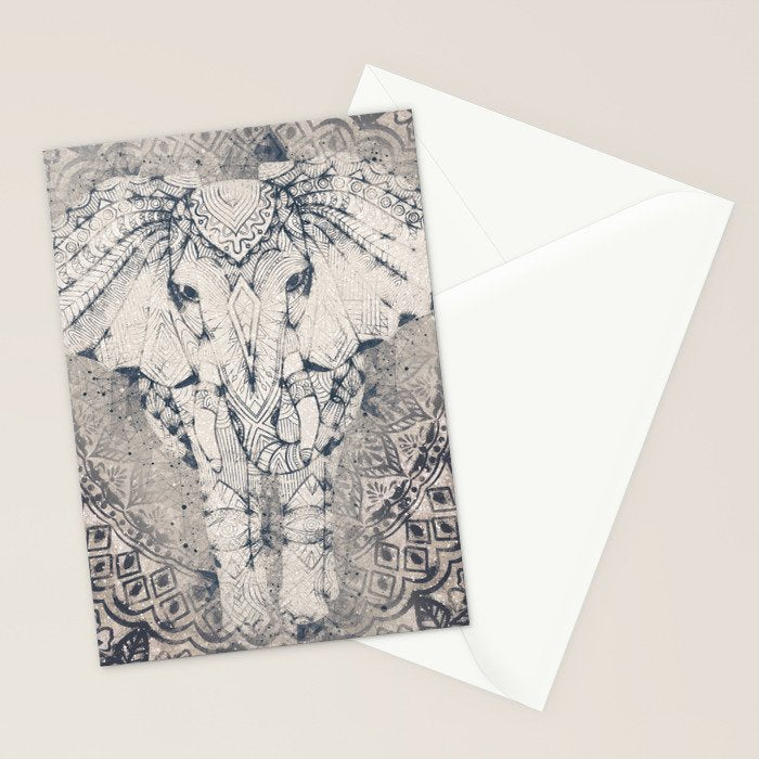 Indian Elephant Mandala Stationery Card Gallery Image 2