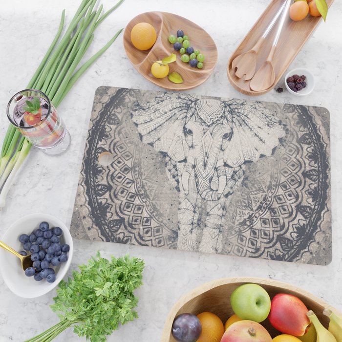 Indian Elephant Mandala Cutting Board Gallery Image 2