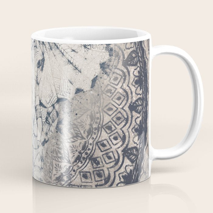Indian Elephant Mandala Coffee Mug Gallery Image 1