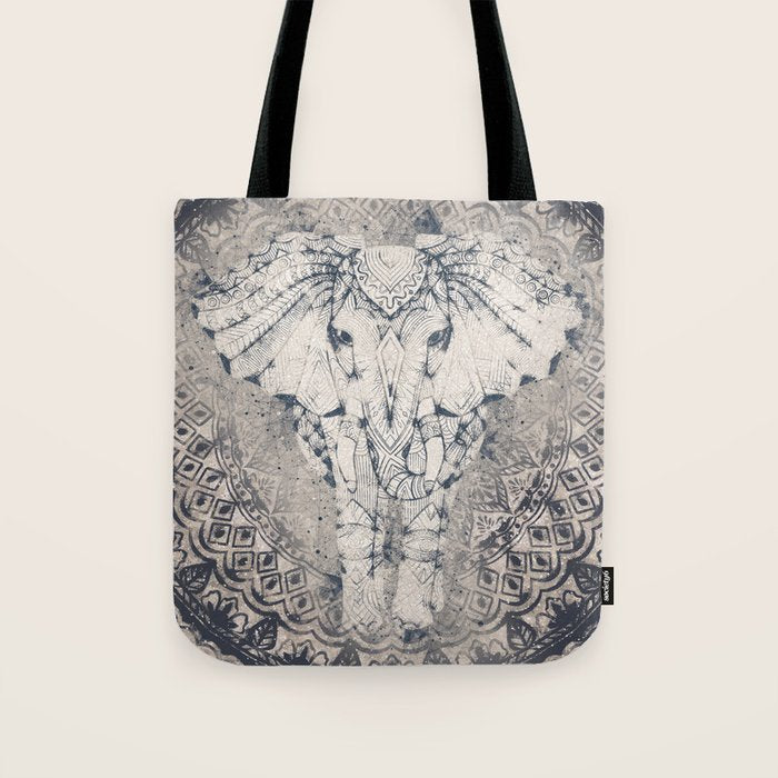 Indian Elephant Mandala Tote Bag Gallery Image 1