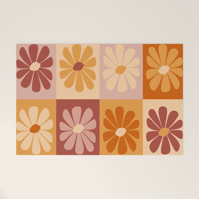 70's Daisy Bloom  Welcome Mat Gallery Image 1