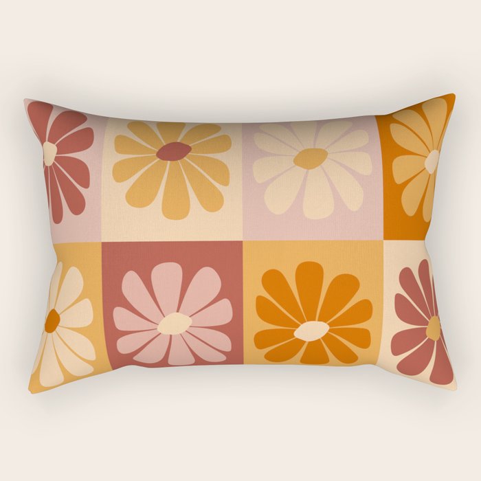 70's Daisy Bloom  Rectangular Pillow Gallery Image 1