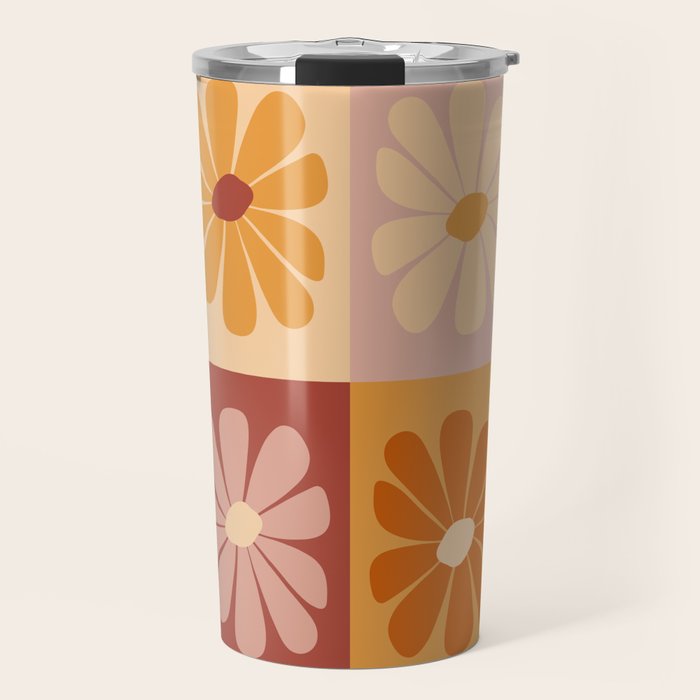 70's Daisy Bloom  Travel Mug Gallery Image 1