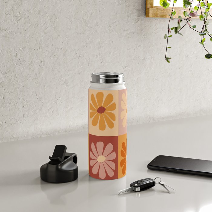 70's Daisy Bloom  Water Bottle Gallery Image 4