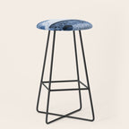 Rustic Country Barn Painting in Navy Blue Stool Gallery Image 1