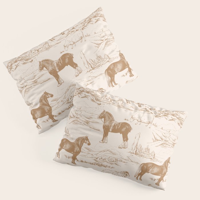 Clydesdale Horses in The Scottish Landscape  Pillow Sham Gallery Image 3