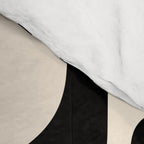 Mid Century Modern Piquet Multi Abstract Retro Geometric Pattern in Black and Cream Comforter Gallery Image 4