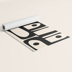 Mid Century Modern Piquet Multi Abstract Retro Geometric Pattern in Black and Cream Yoga Mat Gallery Image 2