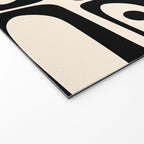 Mid Century Modern Piquet Multi Abstract Retro Geometric Pattern in Black and Cream Welcome Mat Gallery Image 2