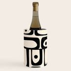 Mid Century Modern Piquet Multi Abstract Retro Geometric Pattern in Black and Cream Wine Chiller Gallery Image 2