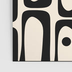 Mid Century Modern Piquet Multi Abstract Retro Geometric Pattern in Black and Cream Poster Gallery Image 3
