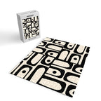 Mid Century Modern Piquet Multi Abstract Retro Geometric Pattern in Black and Cream Jigsaw Puzzle Gallery Image 2