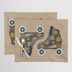 Retro Roller Skates - Teal & Yellow Palette Placemat Gallery Image 1