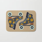 Retro Roller Skates - Teal & Yellow Palette Bath Mat Gallery Image 1