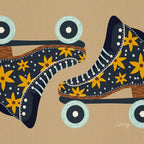 Retro Roller Skates - Teal & Yellow Palette Coffee Mug Gallery Image 2