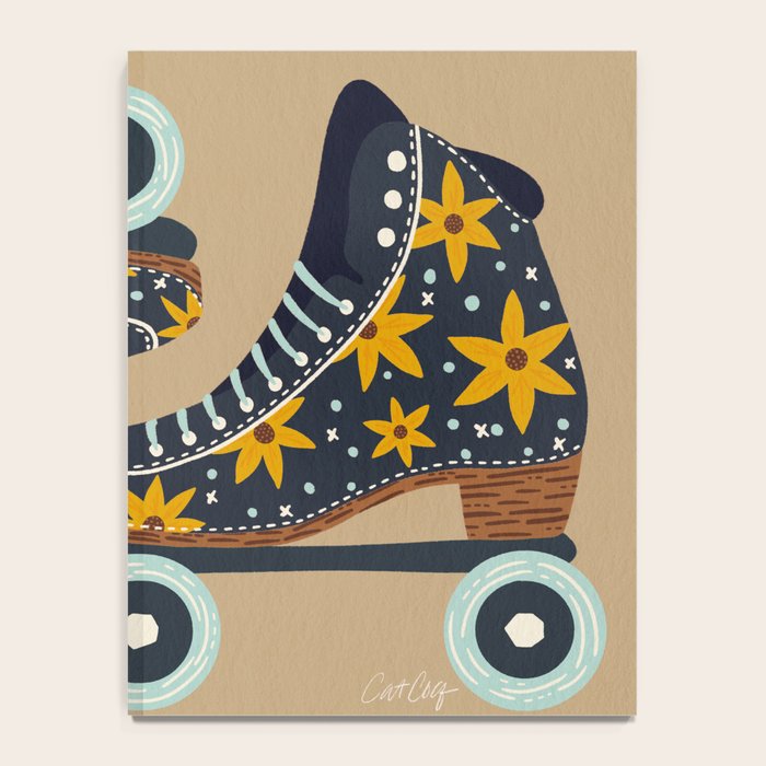 Retro Roller Skates - Teal & Yellow Palette Notebook Gallery Image 4