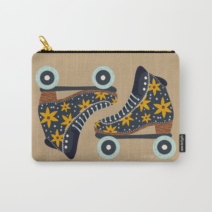 Retro Roller Skates - Teal & Yellow Palette Carry All Pouch Gallery Image 1