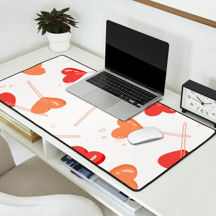 Heart Lollipops - Peach Palette Desk Mat Gallery Image 2