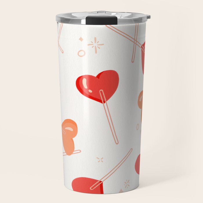 Heart Lollipops - Peach Palette Travel Mug Gallery Image 1