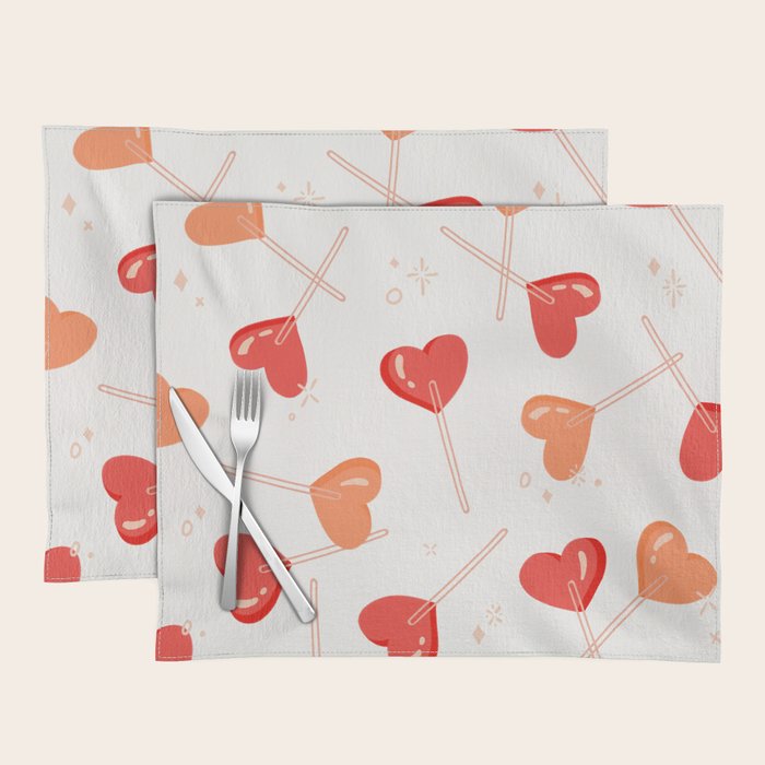 Heart Lollipops - Peach Palette Placemat Gallery Image 1