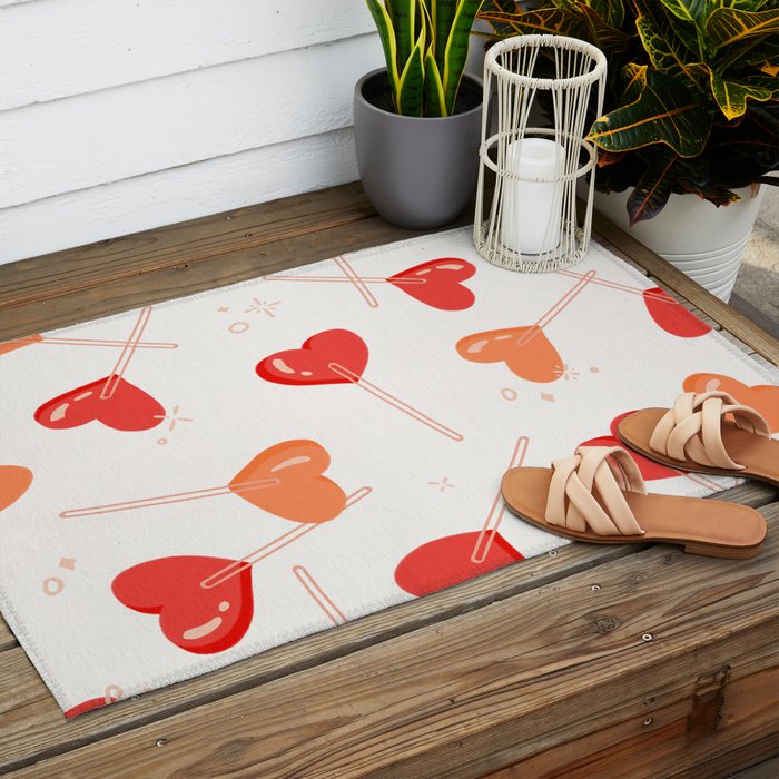 Heart Lollipops - Peach Palette Outdoor Rug Gallery Image 2