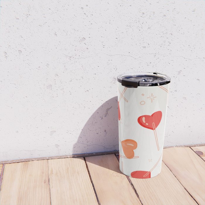 Heart Lollipops - Peach Palette Travel Mug Gallery Image 4