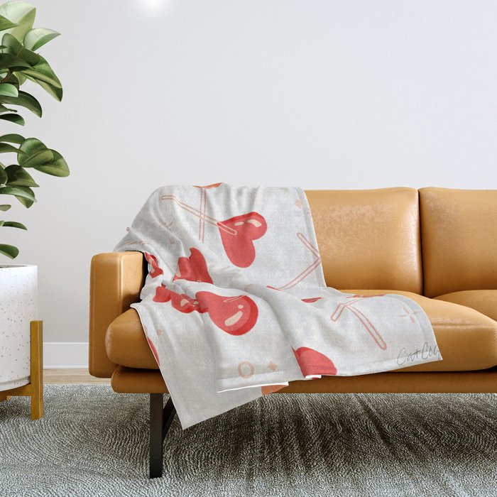 Heart Lollipops - Peach Palette Throw Blanket Gallery Image 1