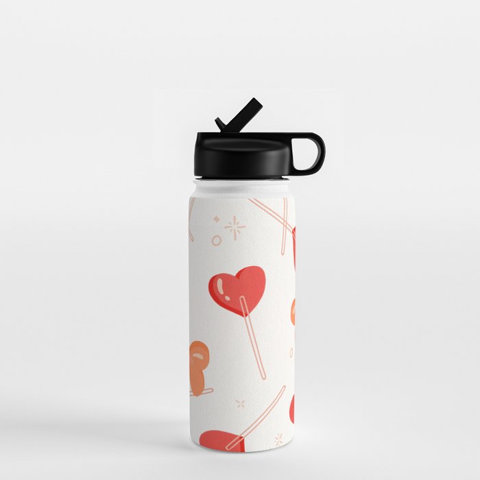 Heart Lollipops - Peach Palette Water Bottle Gallery Image 1