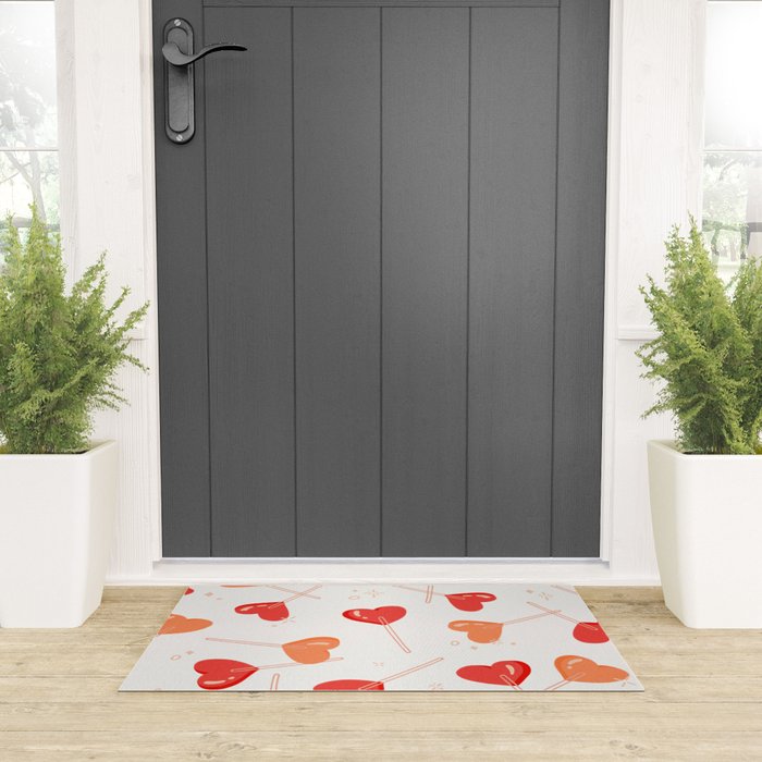 Heart Lollipops - Peach Palette Welcome Mat Gallery Image 3