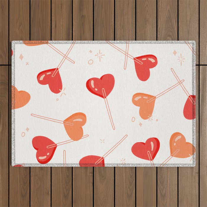 Heart Lollipops - Peach Palette Outdoor Rug Gallery Image 1