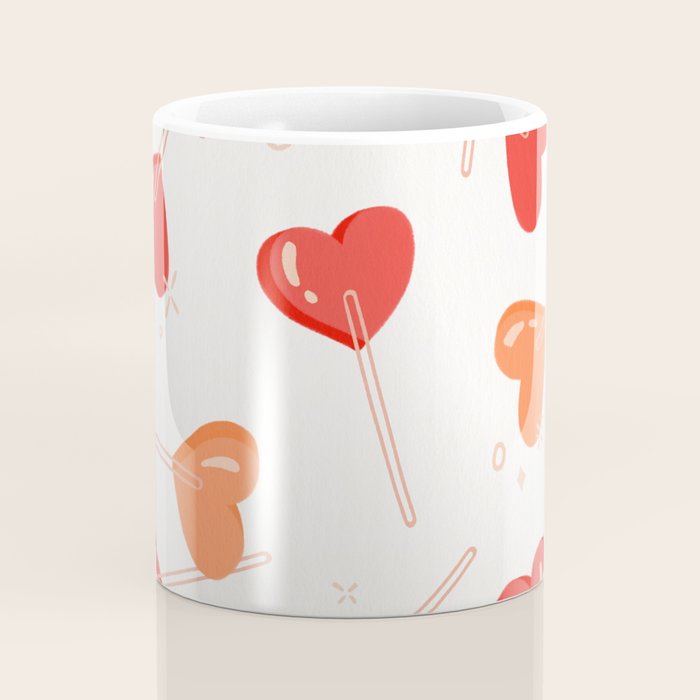 Heart Lollipops - Peach Palette Coffee Mug Gallery Image 4