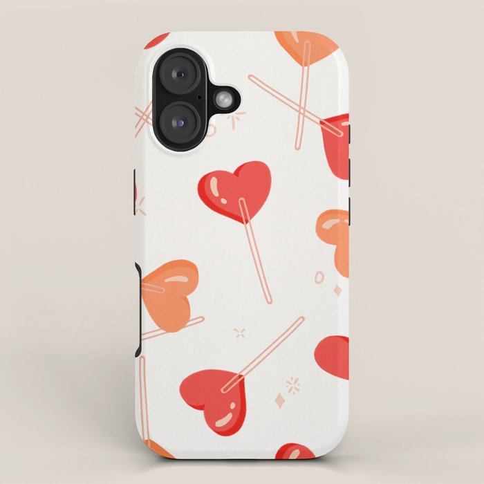 Heart Lollipops - Peach Palette iPhone Case Gallery Image 1