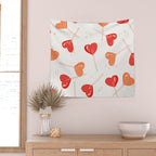 Heart Lollipops - Peach Palette Wall Tapestry Gallery Image 2