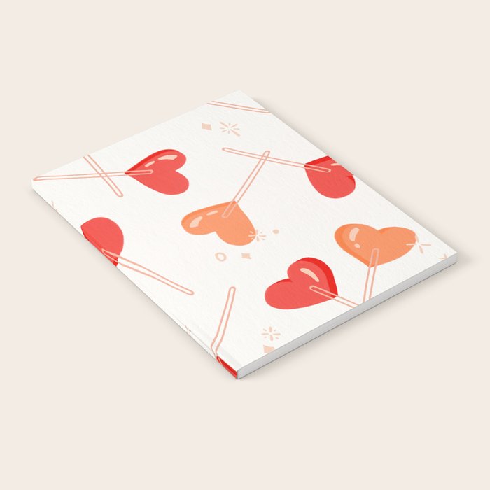 Heart Lollipops - Peach Palette Notebook Gallery Image 1