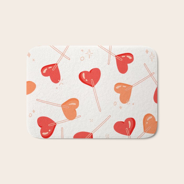 Heart Lollipops - Peach Palette Bath Mat Gallery Image 1