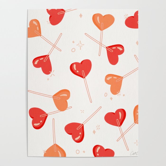 Heart Lollipops - Peach Palette Poster Gallery Image 4