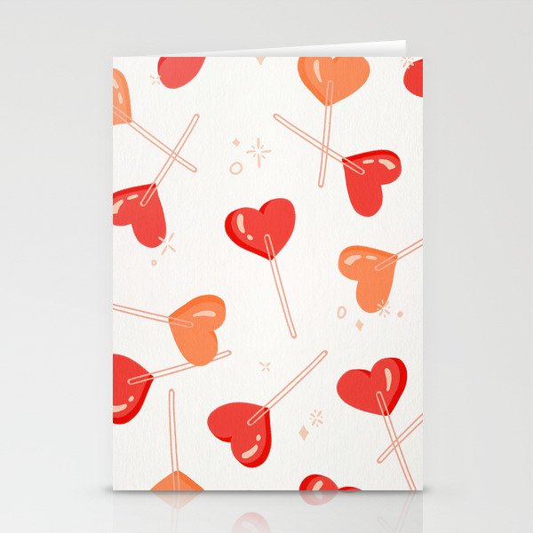 Heart Lollipops - Peach Palette Stationery Card Gallery Image 2
