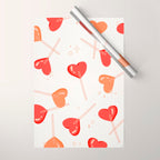 Heart Lollipops - Peach Palette Wrapping Paper Gallery Image 1