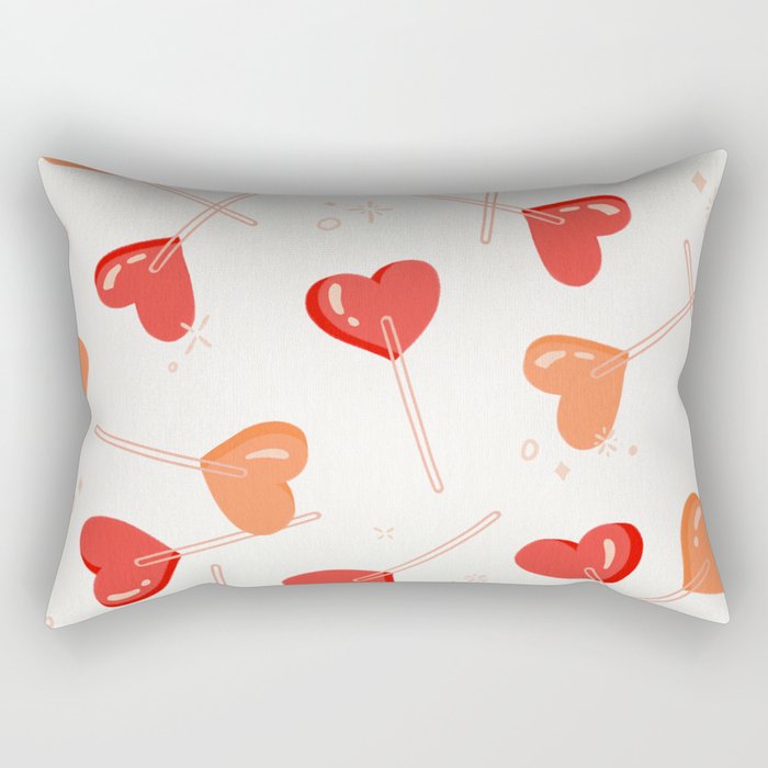 Heart Lollipops - Peach Palette Rectangular Pillow Gallery Image 2