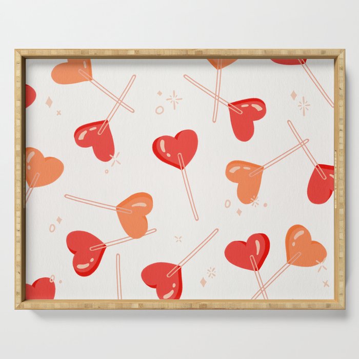 Heart Lollipops - Peach Palette Serving Tray Gallery Image 1