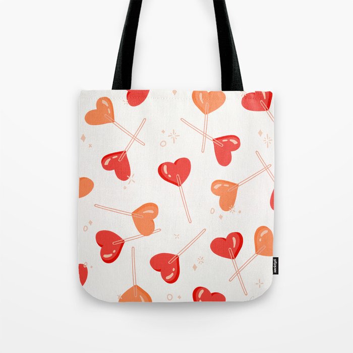 Heart Lollipops - Peach Palette Tote Bag Gallery Image 1