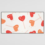 Heart Lollipops - Peach Palette Desk Mat Gallery Image 3