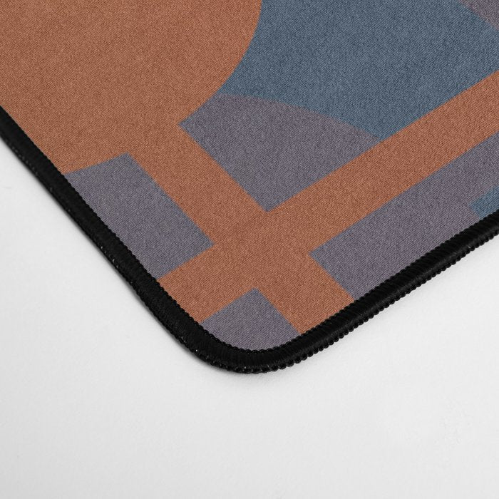 blue and orange midcentury dots pattern Desk Mat Gallery Image 4