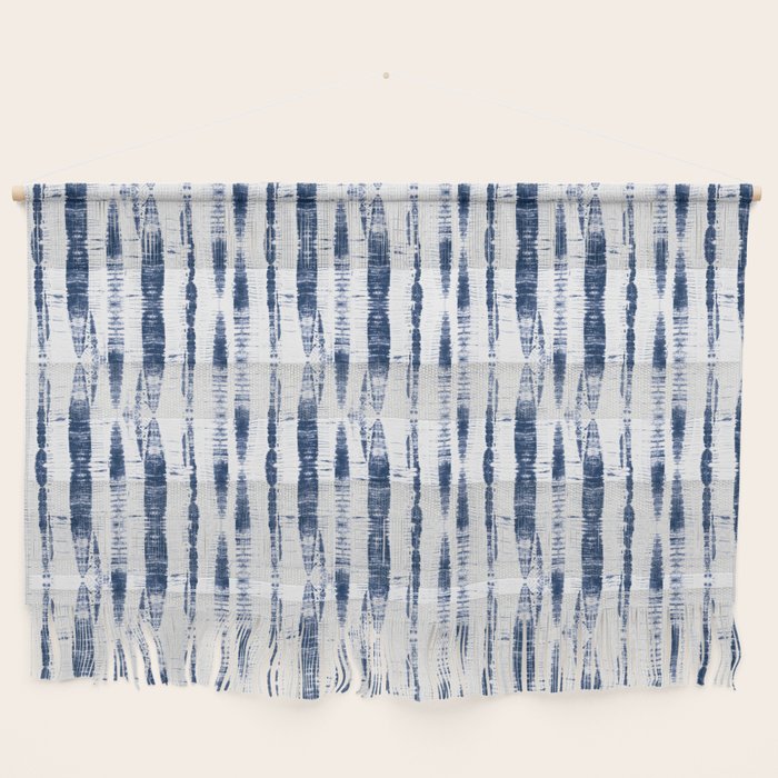 Shibori Stripes 2 Indigo Blue Wall Hanging Gallery Image 1