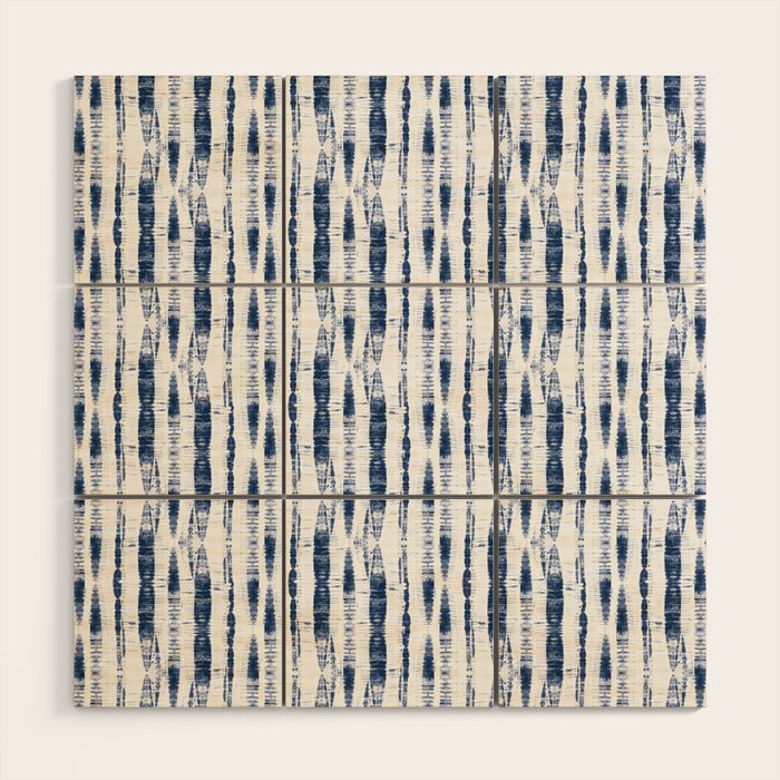 Shibori Stripes 2 Indigo Blue Wood Wall Art Gallery Image 1