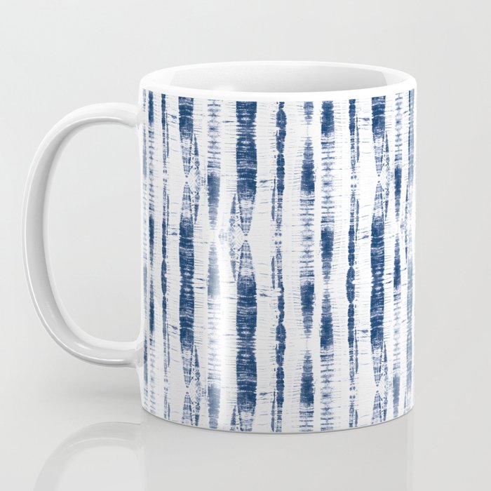 Shibori Stripes 2 Indigo Blue Coffee Mug Gallery Image 3