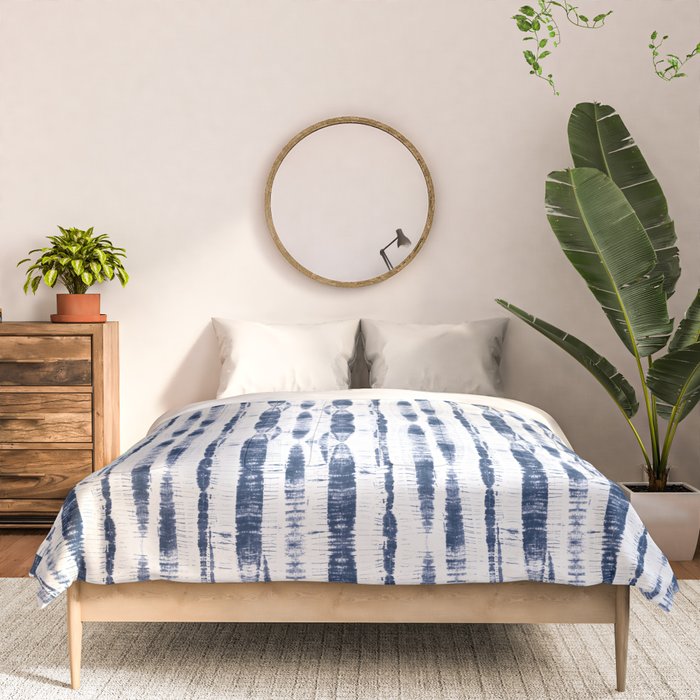 Shibori Stripes 2 Indigo Blue Comforter Gallery Image 3