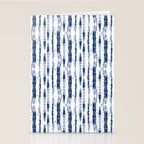 Shibori Stripes 2 Indigo Blue Stationery Card Gallery Image 2